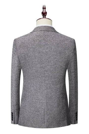 Traje de hombre gris cruzado de 3 piezas